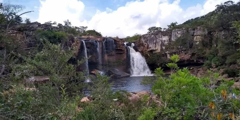 Quedas e poço da Cachoeira Três Barras